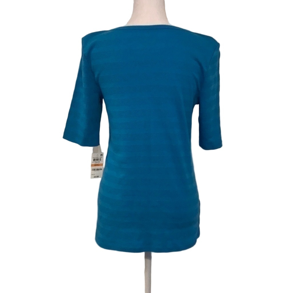 CHARTER CLUB BLUE TEXTURED TOP - Picture 4 of 4